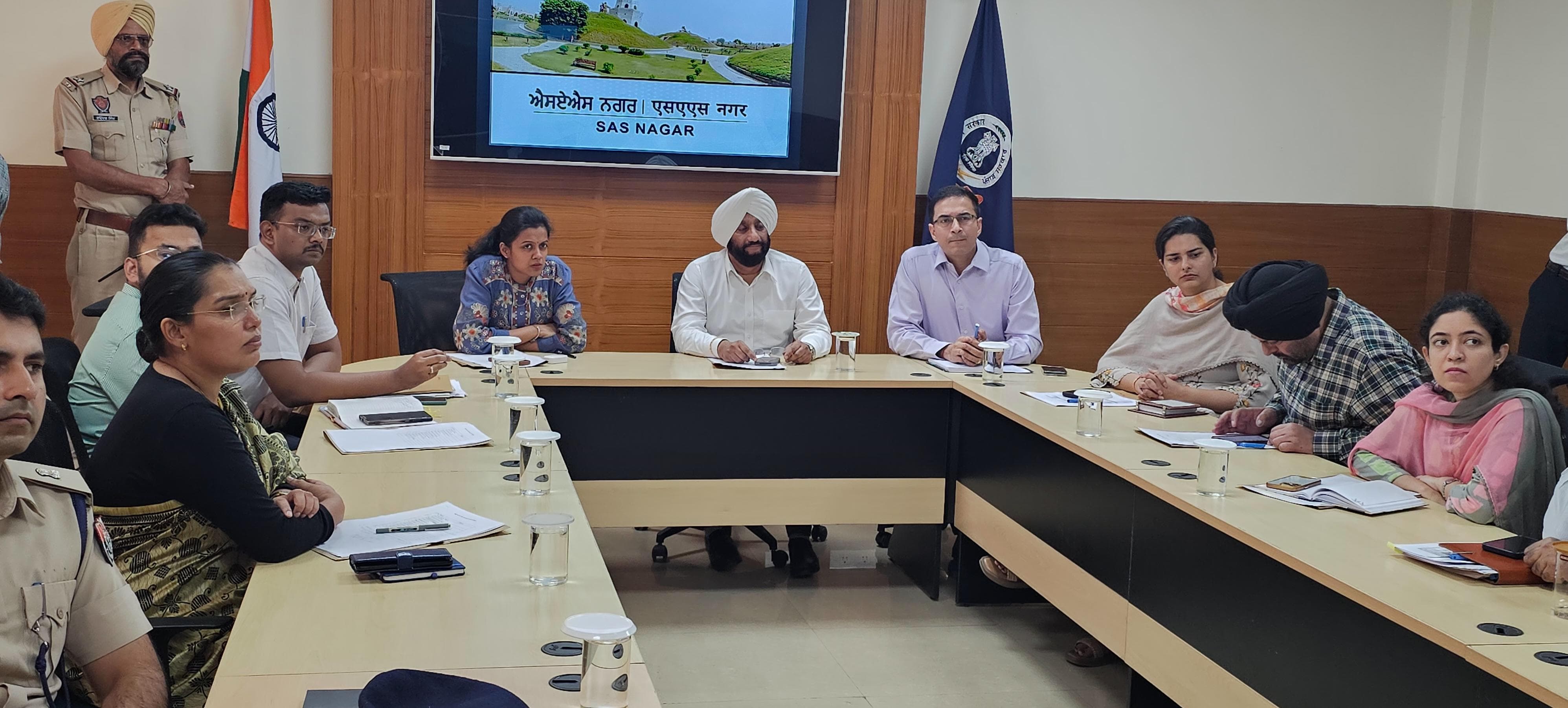 Deputy Commissioner Ashika Jain held a meeting with MLA Kulwant Singh regarding the issues of Mohali city.